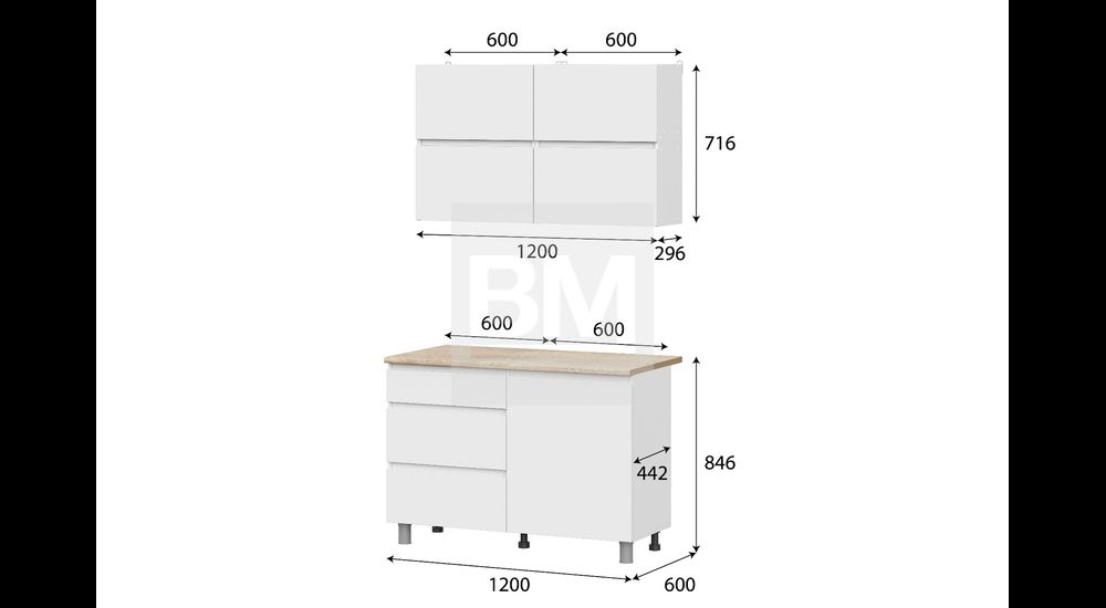 Кухонный гарнитур Токио 1,2м